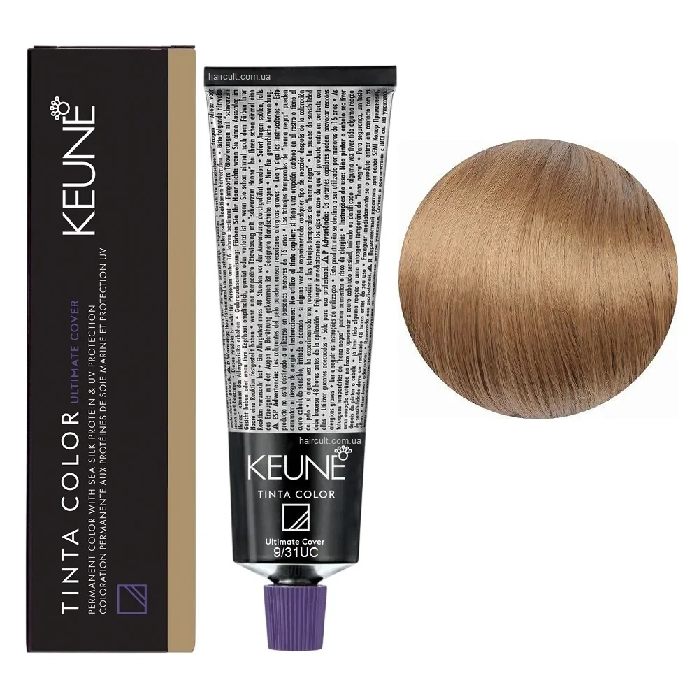 Краска для волос стойкая Keune Tinta Color 9.31 UC Golden Ash Very Light Blond 60 мл
