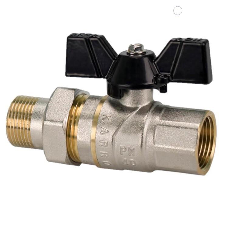 Кран шаровый KARRO PREMIUM SQ-1011335 1/2" ВЗ с американкой бабочка (154239)