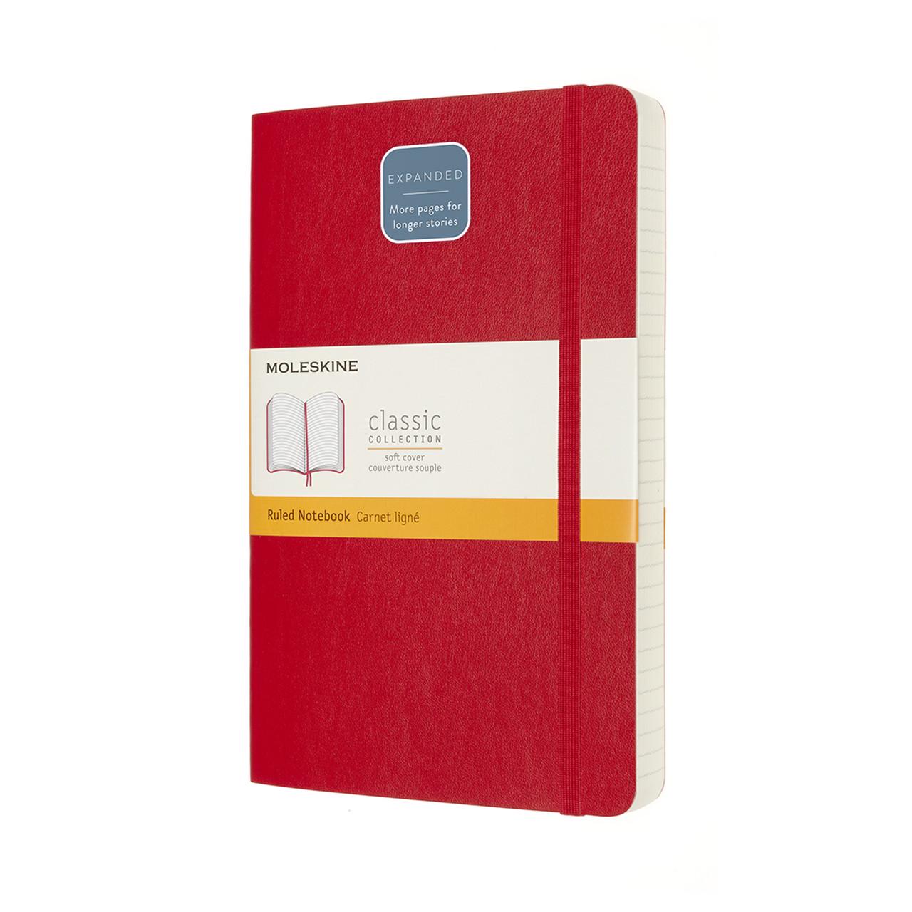 Блокнот Moleskine Classic Expanded середній 13х21 см в лінію м'яка обкладинка Червоний