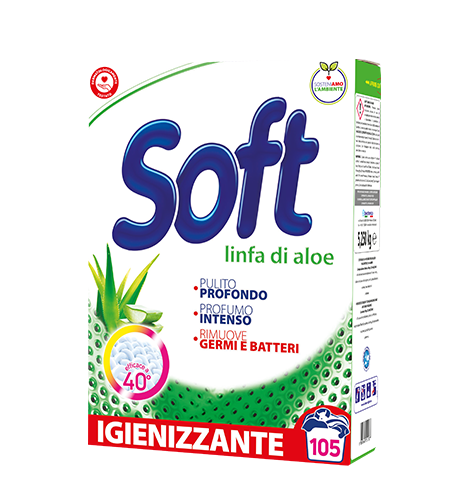 Стиральный порошок Biochimica Soft Linfa di Aloe универсальный с активным кислородом 5,25 кг 105 стирок (8003640012107)
