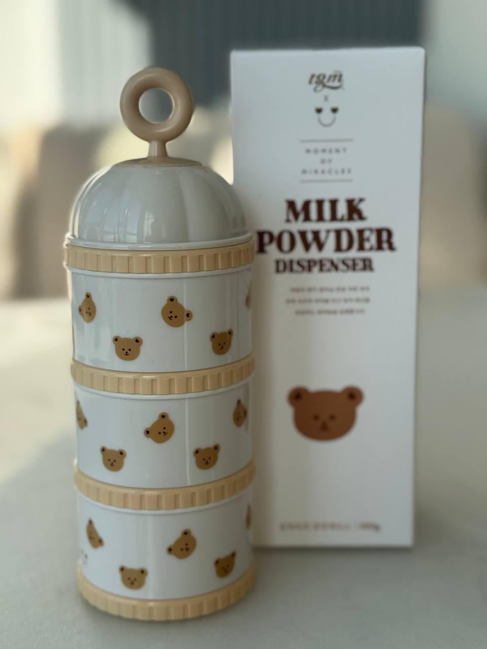 Контейнер с Мишкой на три секции для молочных смесей (0629)
