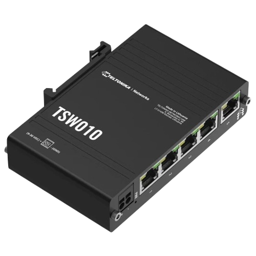 Коммутатор Teltonika TSW010 неуправляемый настольный 5 x RJ45 10/100MBit/s с монтажом на DIN-рейку (35895589) Коммутатор Teltonika TSW010 неуправляемый настольный 5 x RJ45 10/100MBit/s с монтажом на DIN-рейку (35895589)