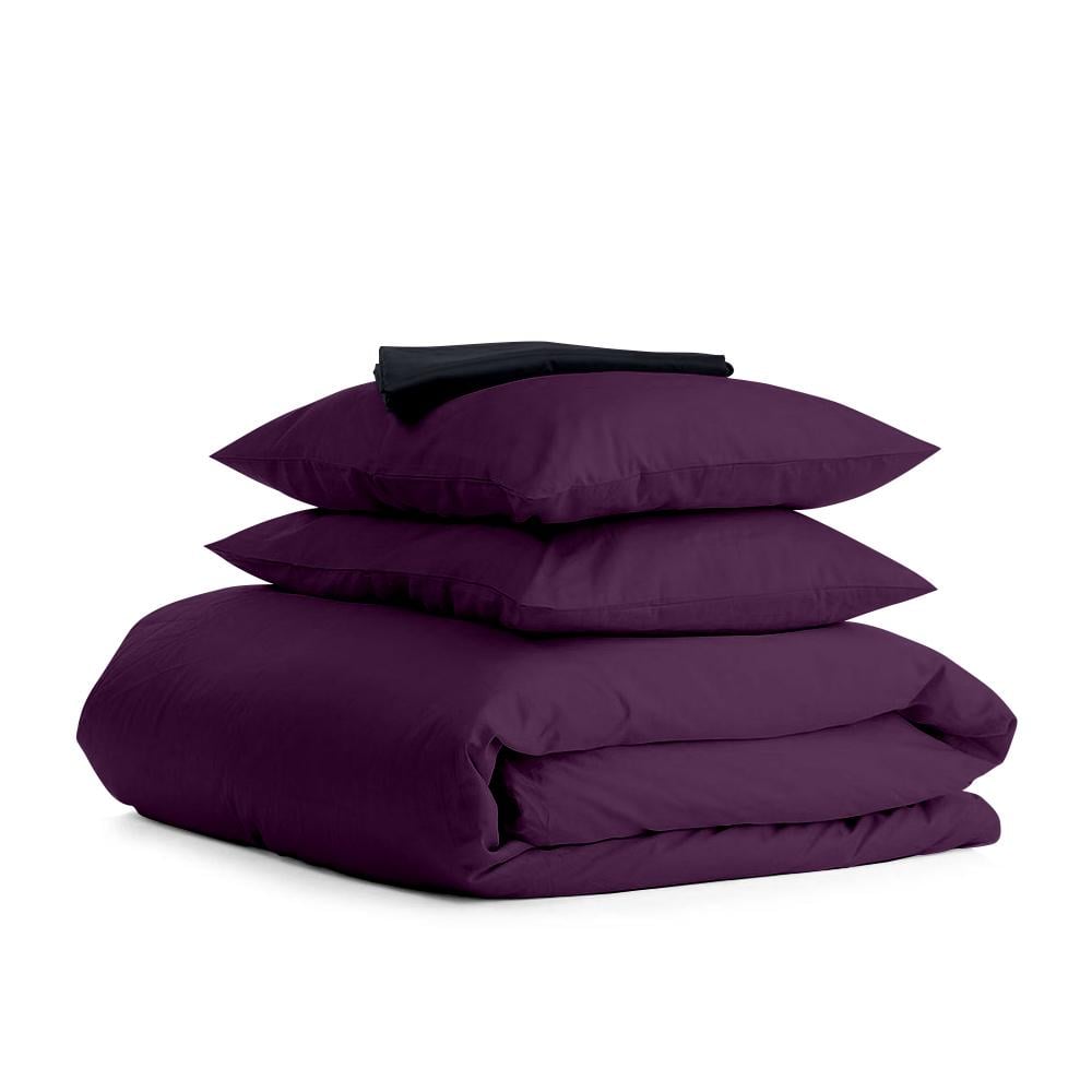 Комплект полуторної постільної білизни Cosas Satin Violet Black-S 160х220 см (4822055093778)