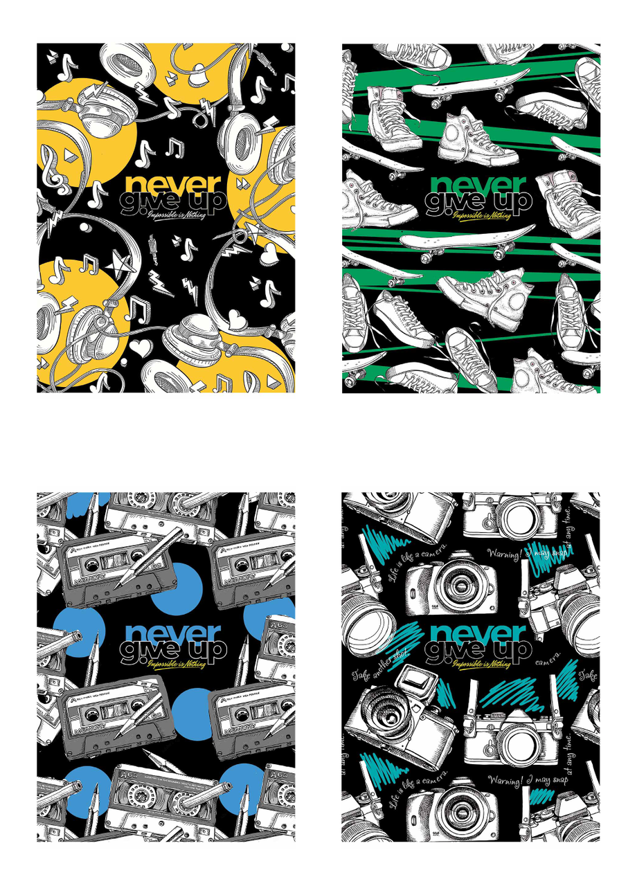 Комплект школьных общих тетрадей Школярик А5 80 л. в клетку 4 шт. (5221 4823088235258)