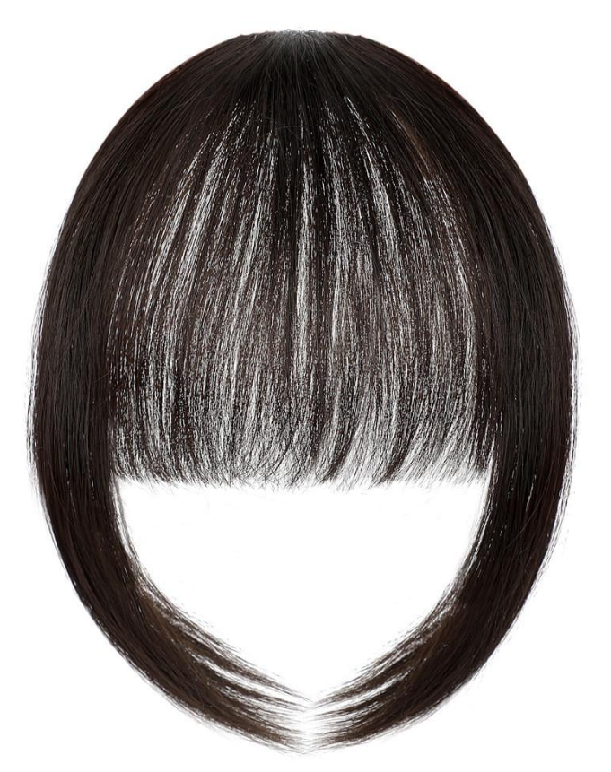 Искусственные волосы прядь с челкой на шпильках Коричнево-черный (29862394)