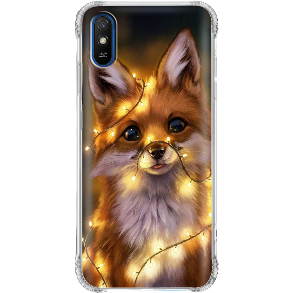 Чехол BoxFace Xiaomi Redmi 9A Рождественская лиса Прозрачный противоударный силикон (40304-up2399-940304)
