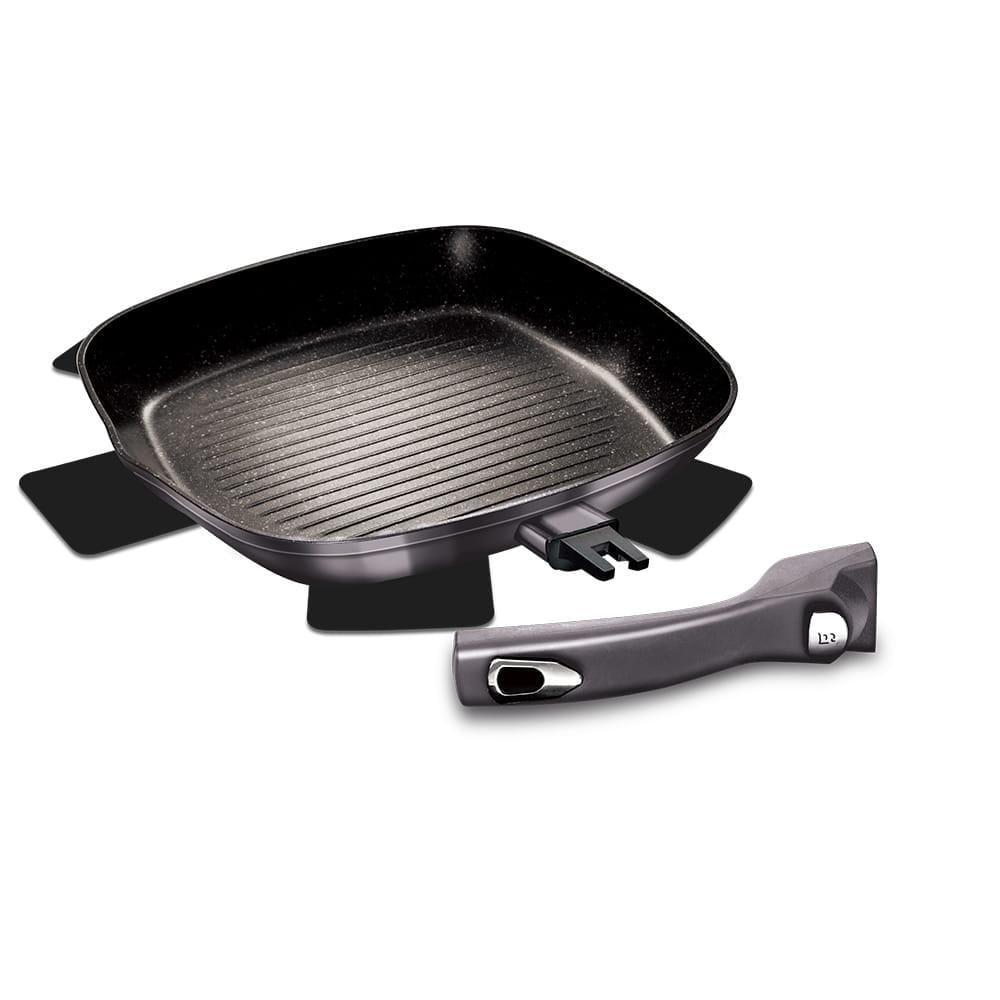 Сковорода-гриль алюминиевая Berlinger Haus Metallic Line Carbon Pro Edition с мраморным антипригарным покрытием (2529782611)