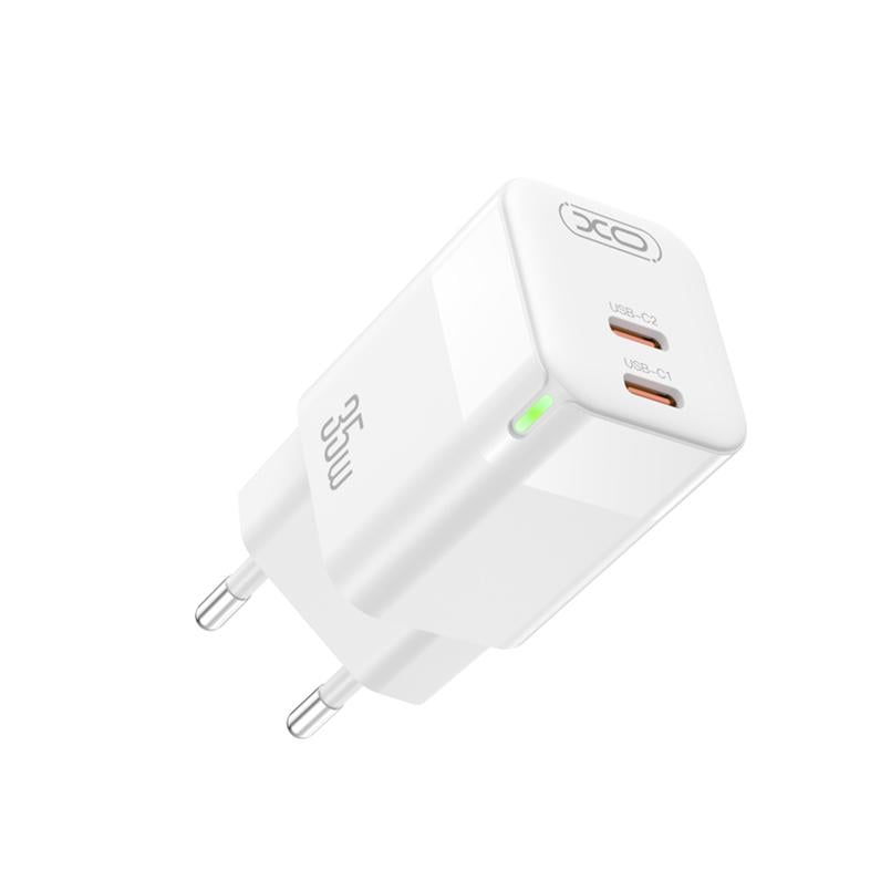 Сетевое зарядное устройство XO CE07 GaN Dual PD 35W GaN Белый (XO-CE07)
