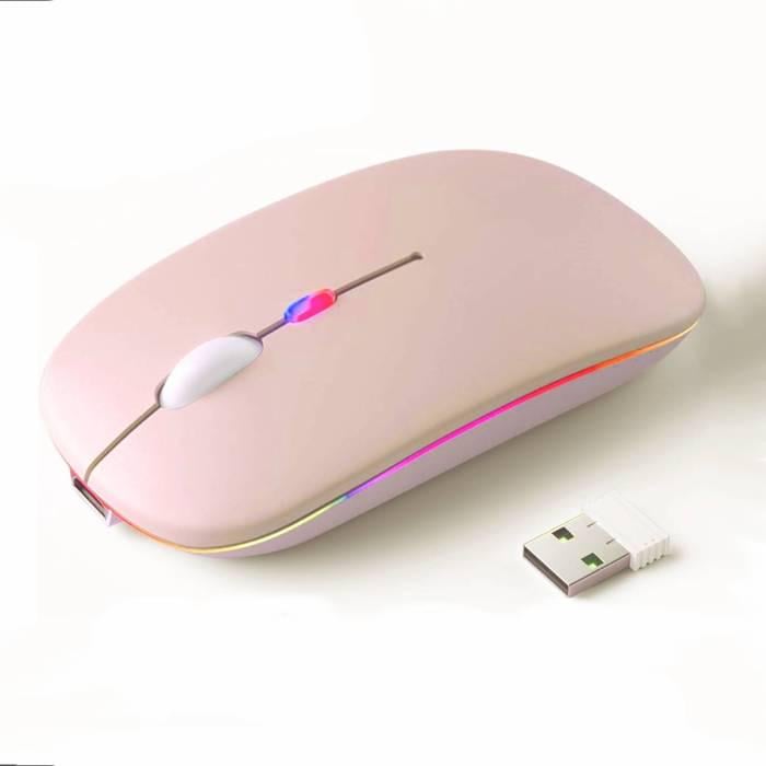 Компьютерная мышка Lem Berger Bluetooth 2,4GHz 1600 DPI с подсветкой Розовый (G8159-3)