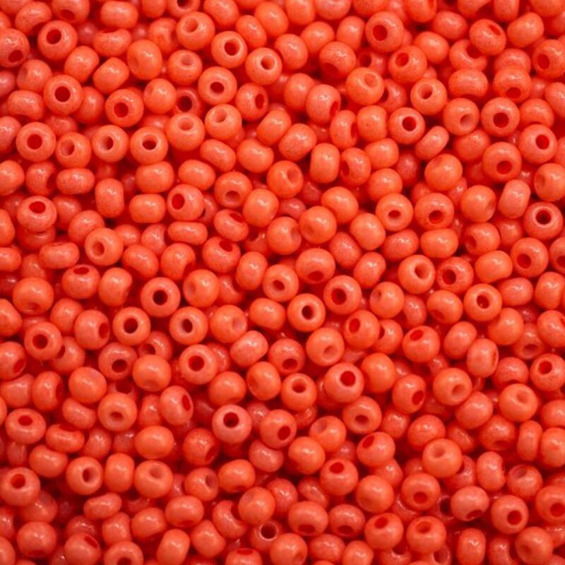 Бисер №10 Чехия непрозрачный меловой Коралловый (09351)