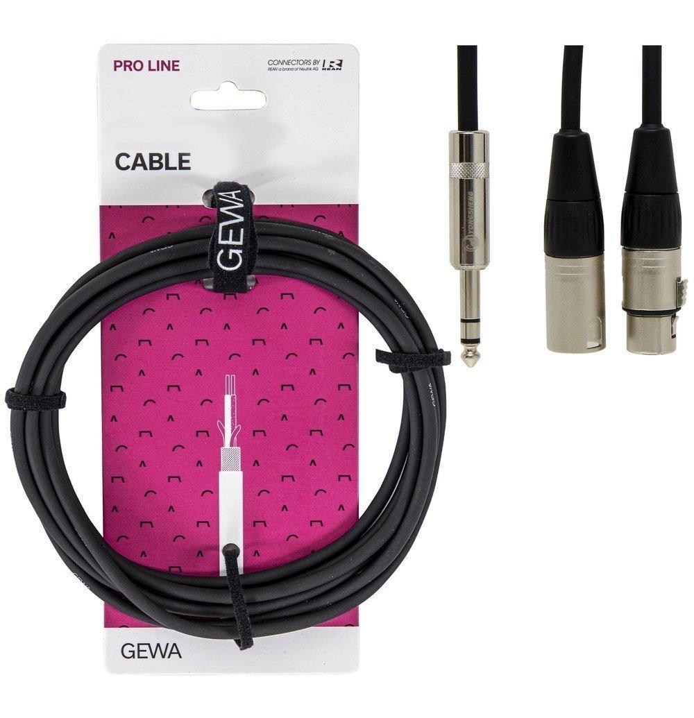 Кабель инсертный GEWA Pro Line Stereo Jack 6,3 мм/XLR-m&XLR-f 3 м (G-190735) - фото 2