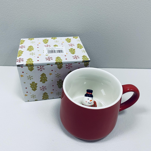 Кружка керамічна Olens 102-1022 Сюрприз Сніговик керамічна 350 мл Червоний (2785733568) - фото 4 Кружка керамічна Olens 102-1022 Сюрприз Сніговик керамічна 350 мл Червоний (2785733568) - фото 4
