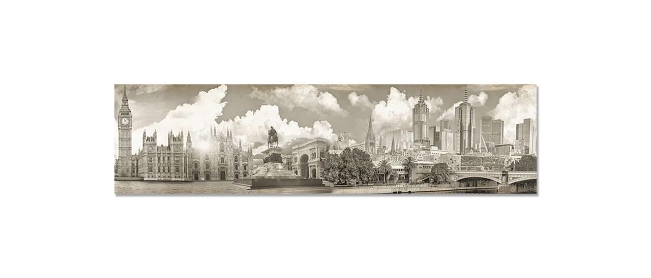 Наклейка виниловая на кухню Zatarga Лондон в облаках 650х2500 мм (1289776724)