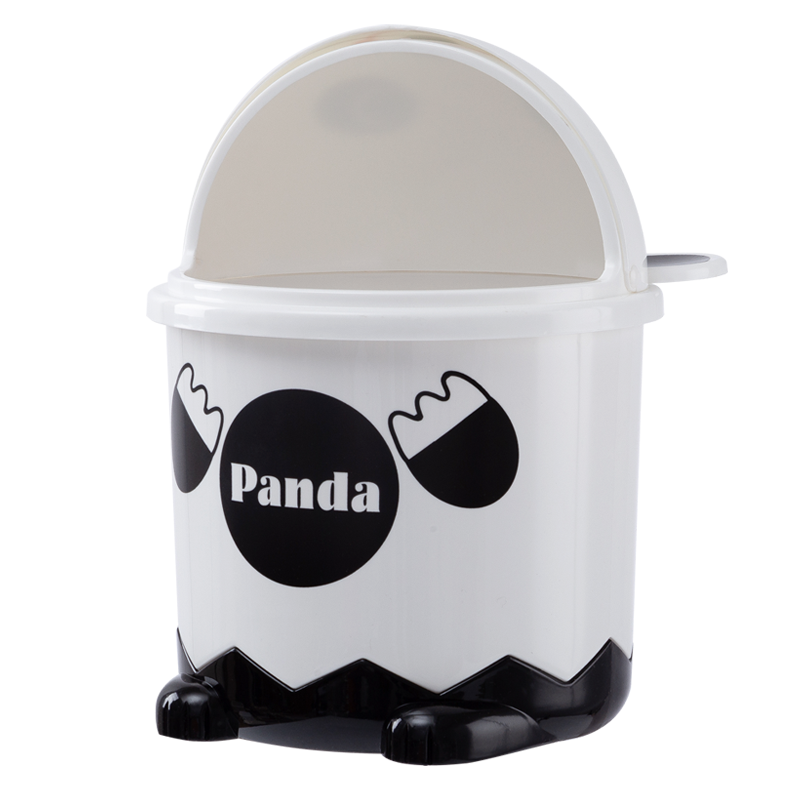 Ведро для мусора MVM Panda BIN-07 7L WHITE с крышкой 7 л С рисунком (211363) - фото 3