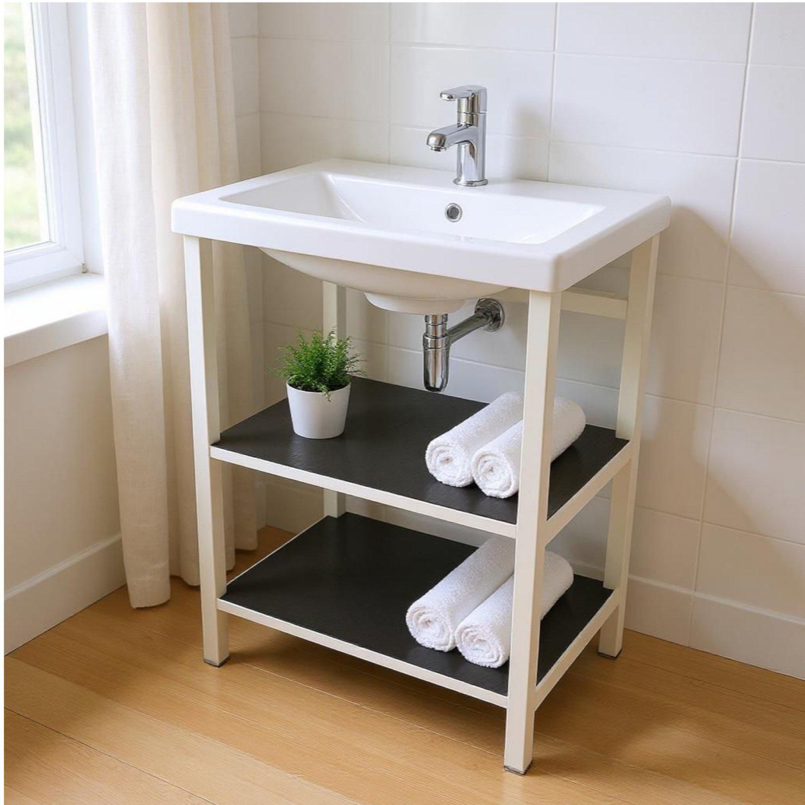 Мебель в стиле Loft с прямоугольным умывальником 60 см Black (2388) - фото 4 Мебель в стиле Loft с прямоугольным умывальником 60 см Black (2388) - фото 4