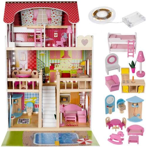 Домик вилла деревянный Kruzzel 11251 кукольный с бассейном - фото 3 Домик вилла деревянный Kruzzel 11251 кукольный с бассейном - фото 3