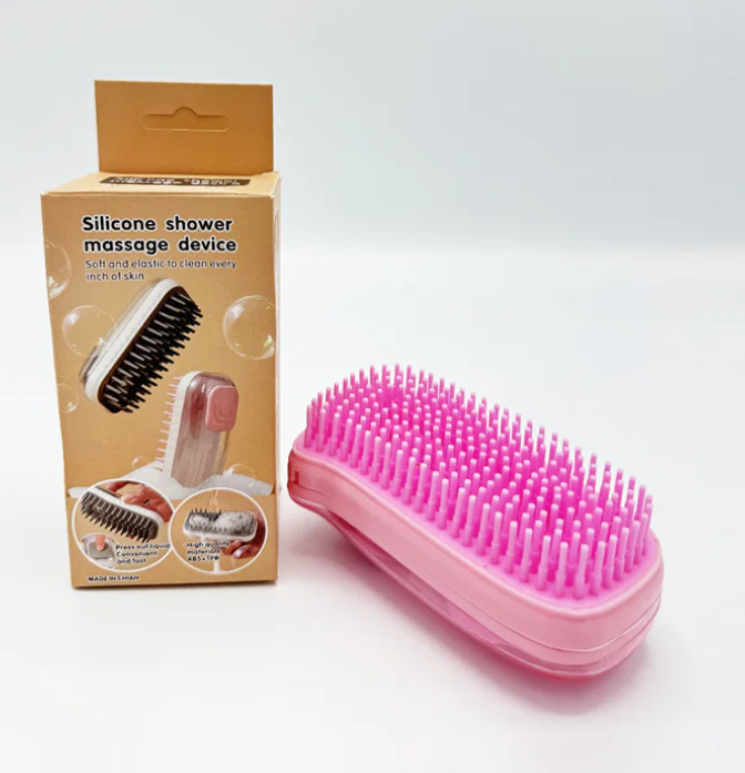 Щетка для ванны Silicone Massage Bath Brush силиконовая массажная Розовый (KG-11924)