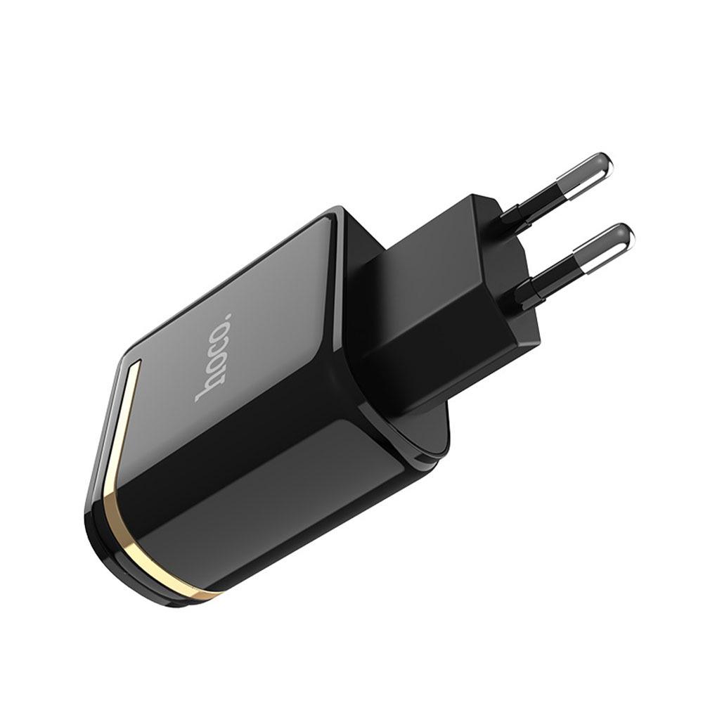 Зарядний пристрій для телефону Hoco 2USB Charger LCD C39A 2,4 А Чорний (1008996-Black) Зарядний пристрій для телефону Hoco 2USB Charger LCD C39A 2,4 А Чорний (1008996-Black)