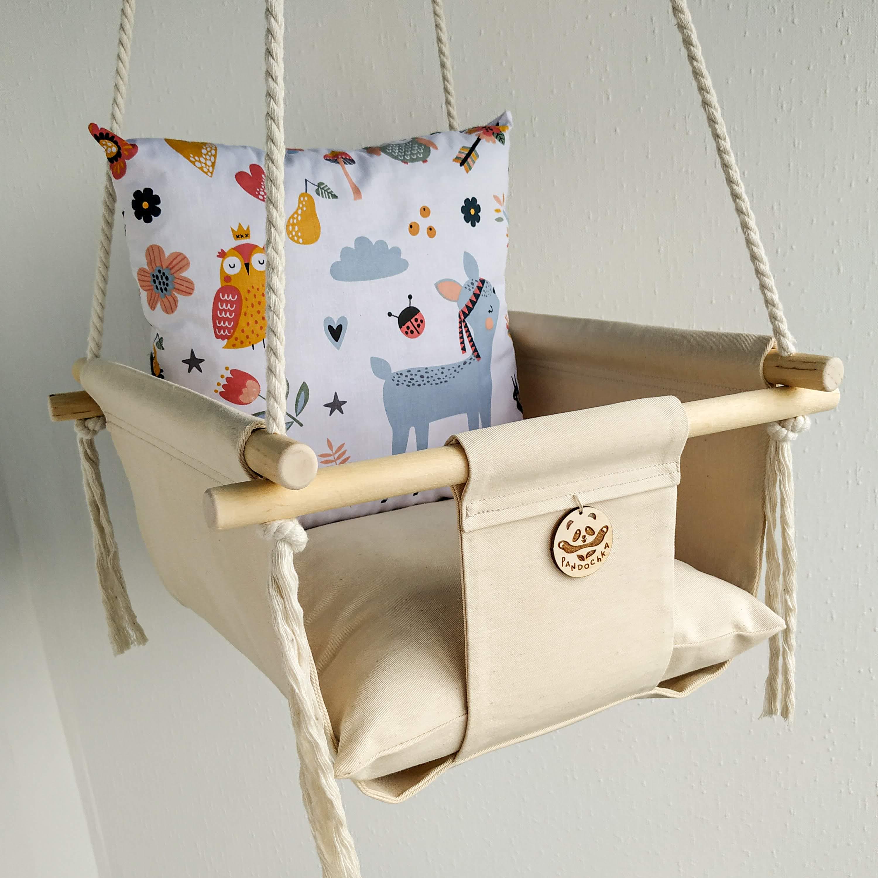 Тканинна дитяча гойдалка 40х40 см Лісові звірята (12850386-De)