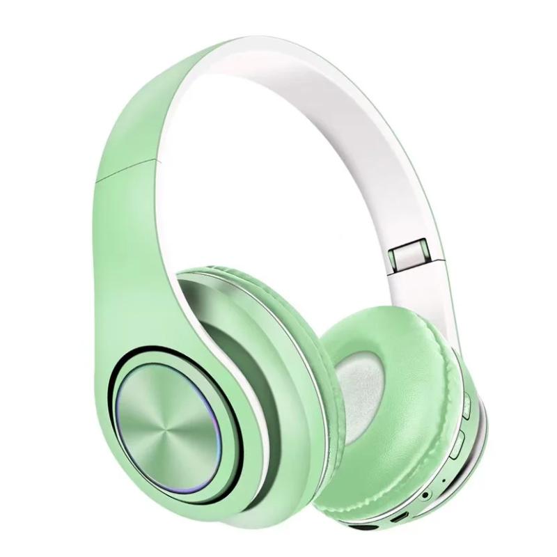 Наушники Bluetooth B39 с микрофоном и светодиодной подсветкой Зеленый - фото 1 Наушники Bluetooth B39 с микрофоном и светодиодной подсветкой Зеленый - фото 1