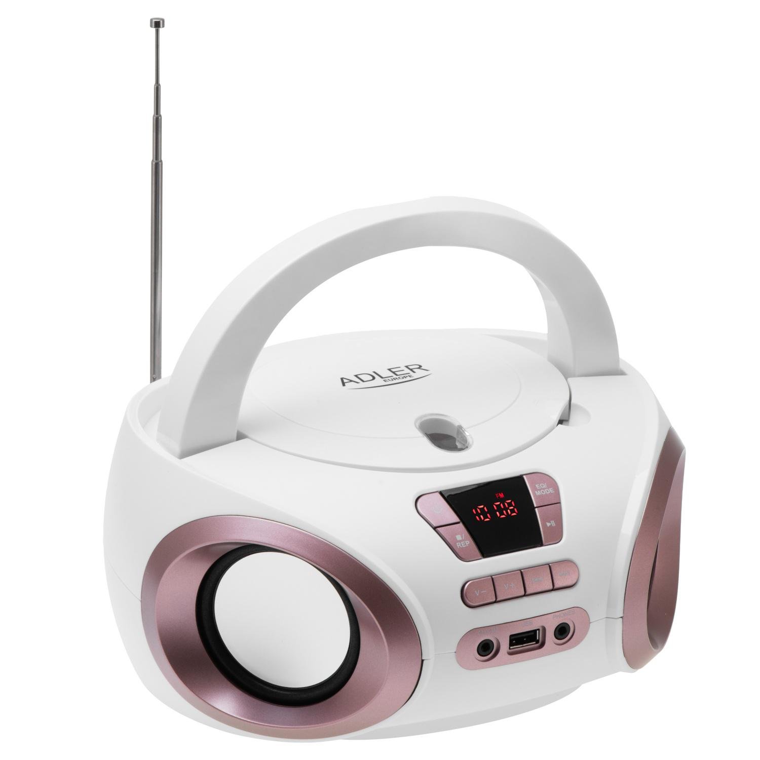 Радіоприймач Adler AD 1181 CD MP3 USB FM радіо 3 Вт White Gold (31153325)