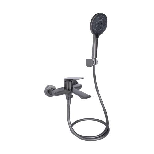 Смеситель для ванной Q-tap Vlasta с душевой гарнитурой Gunmetal Black (QTVLA259GMB45643)