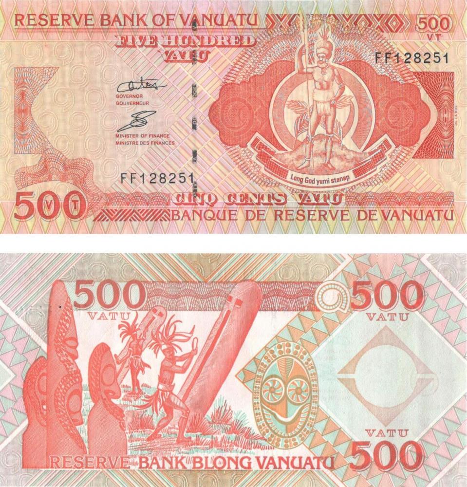 Коллекционная банкнота Вануату 500 вату 1993-2010 UNC P5 (Б05451)