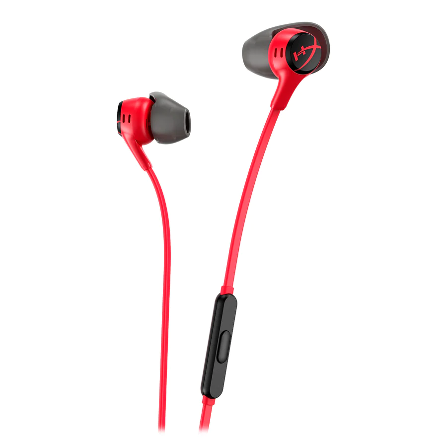 Наушники проводные с микрофоном HyperX Cloud Earbuds II mini-jack 3,5 мм силиконовые Красный (636013)