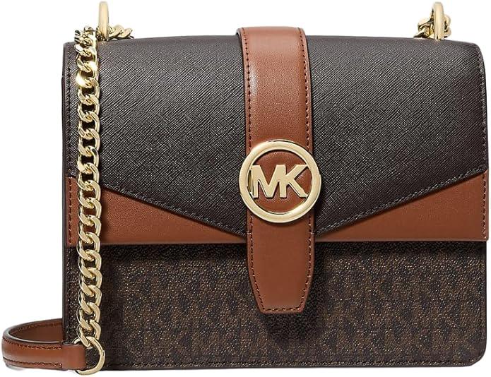 Сумка Michael Kors Greenwich Small Color-Block Signature Logo Crossbody Bag Brown (35S5GGRC1B)