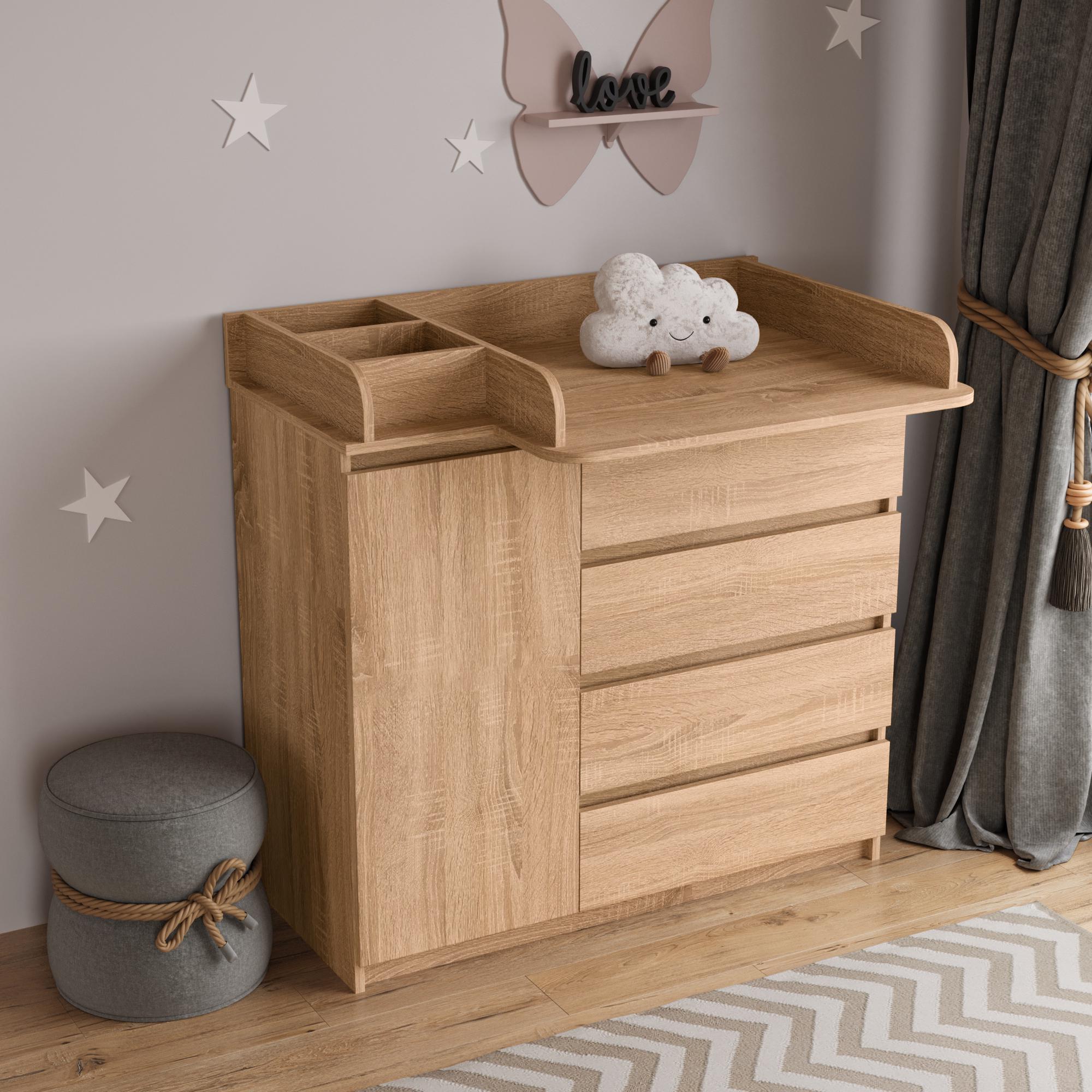 Пеленальний комод Furnigrade ПС-6 98,5х100х65 см Сонома