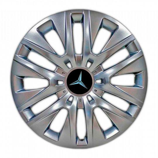 Ковпаки автомобільні SKS 429 R16 з логотипом Mercedes 4 шт. Сріблястий