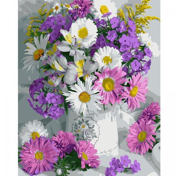 Картина по номерам Strateg Цветы Нежный цветной букет в 40х50 см термопакете (VA-2944-mt)