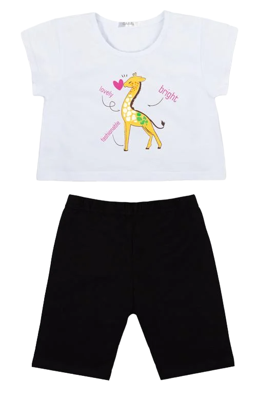 Костюм детский хлопковый летний для девочки Gabbi KS-21-7-2 116 см Черный (12644)