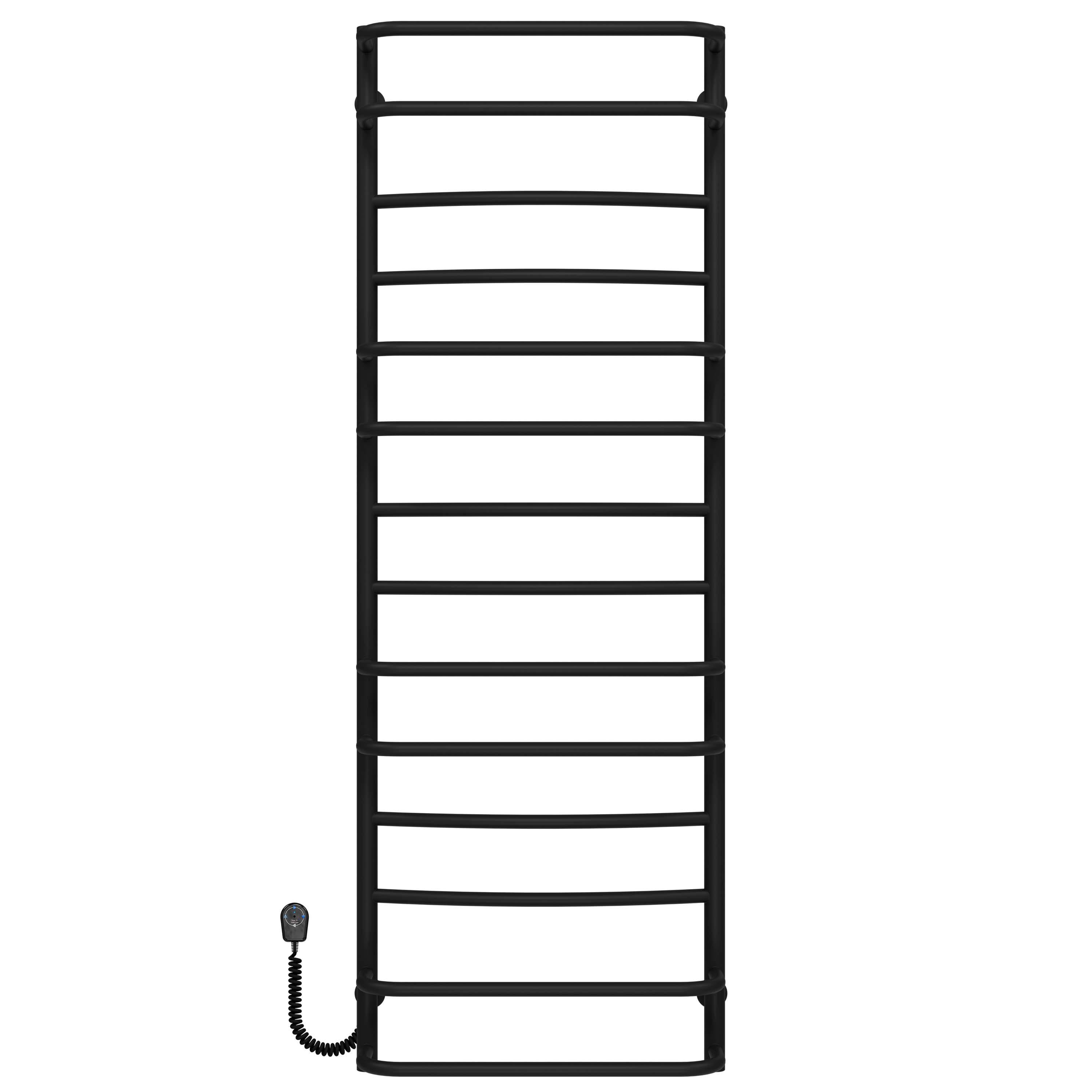 Полотенцесушитель электрический Deffi Аквамикс П14 EF16 левое подключение нержавеющая сталь 500х1500 мм Черный (C.AM.150.50.14.EBL5)