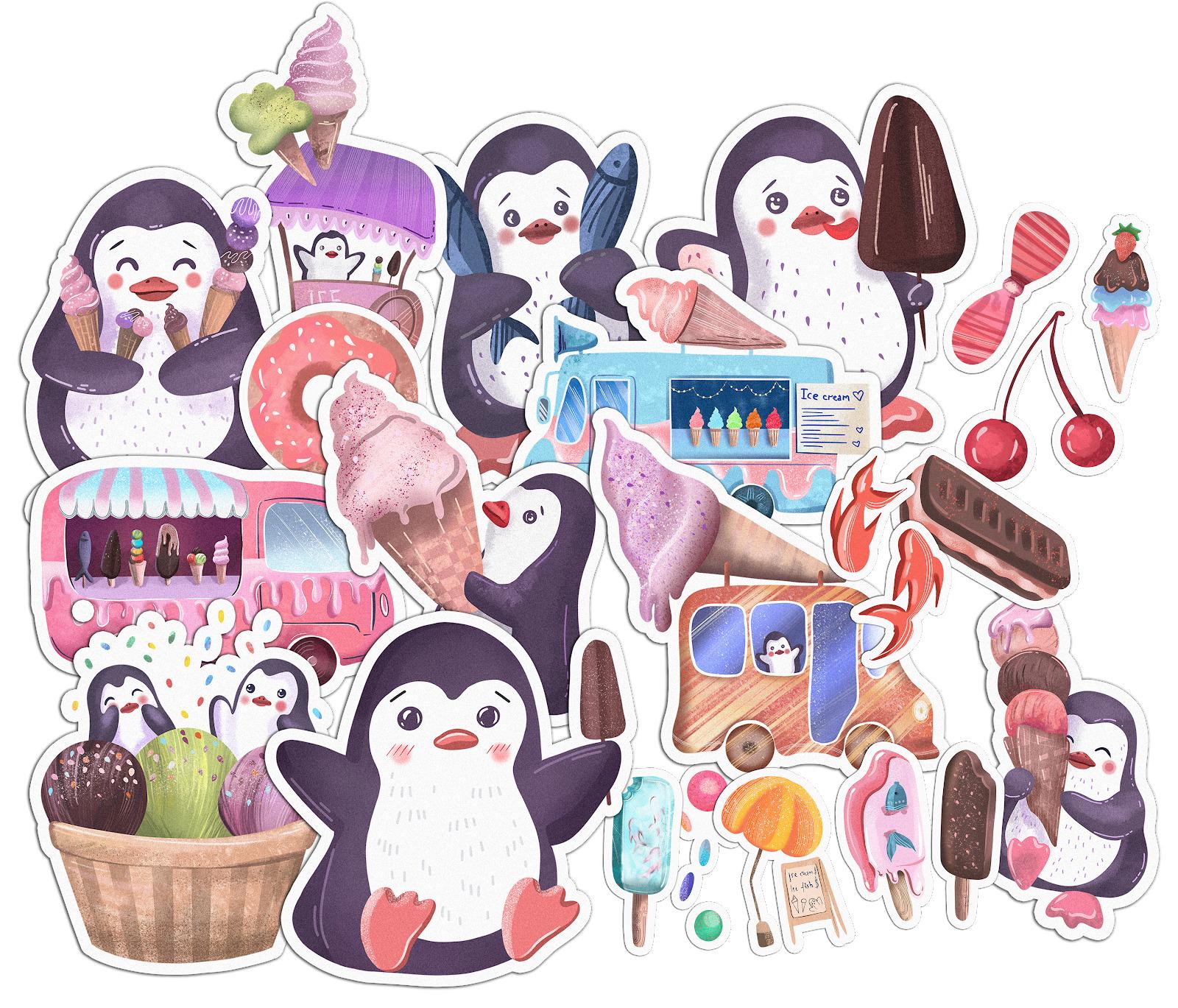 Набор cтикеров Lex Altern Пингвины виниловые 23 шт. - фото 2 Набор cтикеров Lex Altern Пингвины виниловые 23 шт. - фото 2