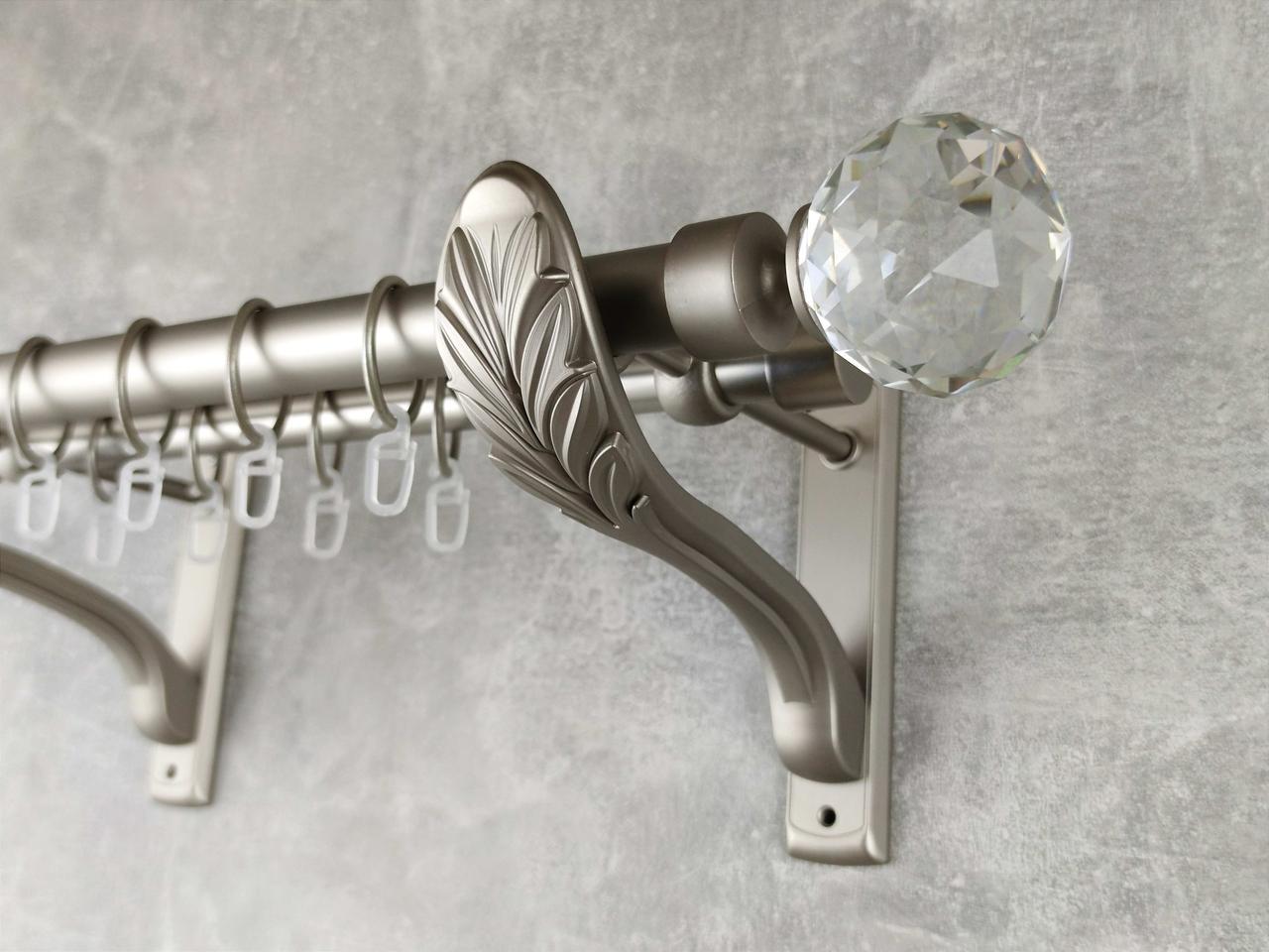 Карниз MStyle Люмиера металлический для штор двухрядный 25/19 мм гладкий 400 см Сатин (5011870)