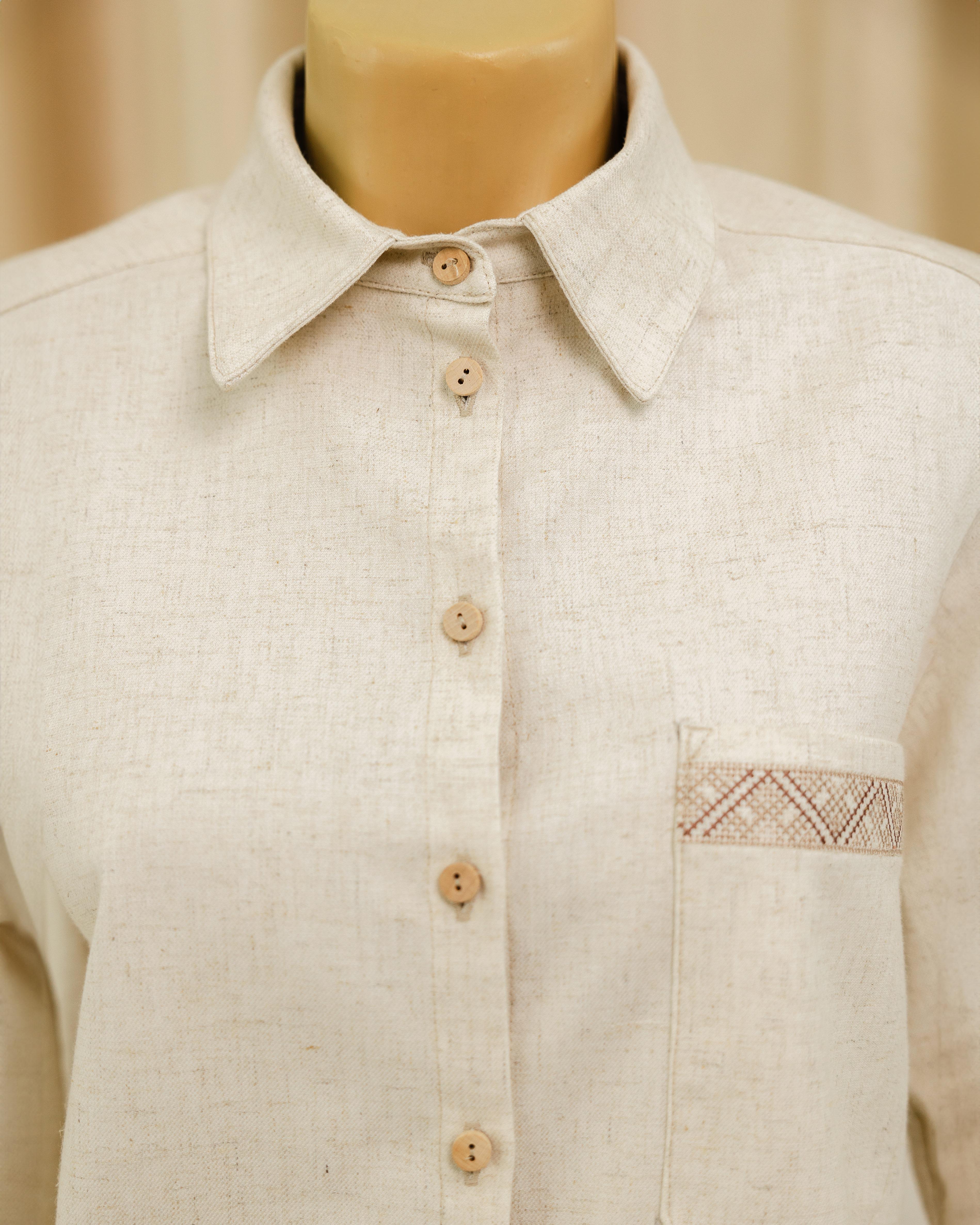 Вышитая рубашка женская Яворина льняная S/M (0002203) - фото 4 Вышитая рубашка женская Яворина льняная S/M (0002203) - фото 4