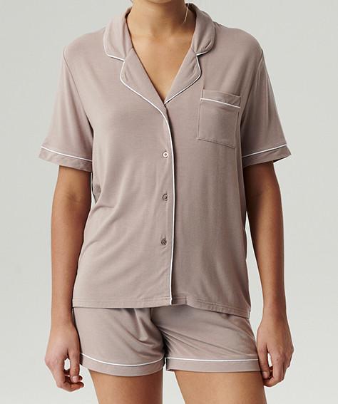 Пижама женская Atlantic NLP-496 рубашка с короткими рукавами/короткие шорты M Кофейный (2596974106)