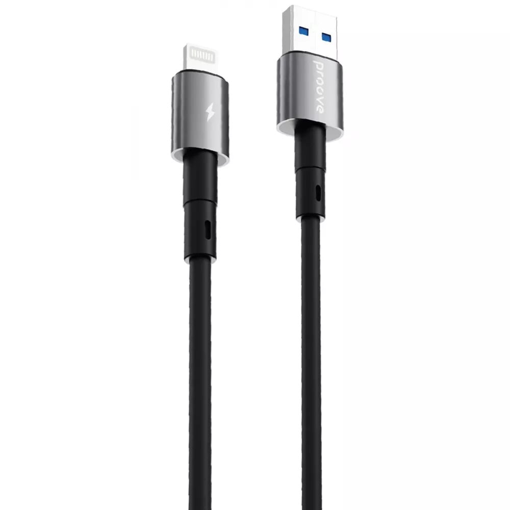 Кабель для зарядки Proove Silicraft, USB to Lightning, мощность 12W, длина 1 м, Черный Кабель для зарядки Proove Silicraft, USB to Lightning, мощность 12W, длина 1 м, Черный