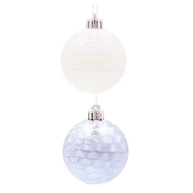 Набор новогодних шаров пластиковых Flora микс 6 шт. d 6 см (43063)