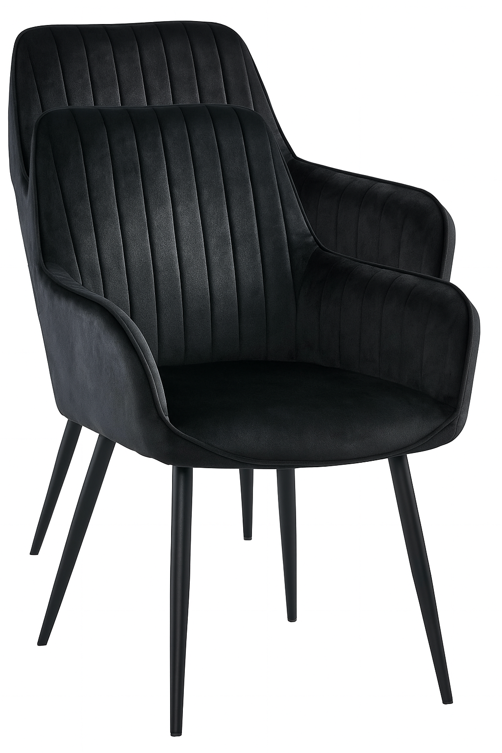 Комплект стульев Homart 2 шт. DC-111 велюр Черный (9885) - фото 2 Комплект стульев Homart 2 шт. DC-111 велюр Черный (9885) - фото 2
