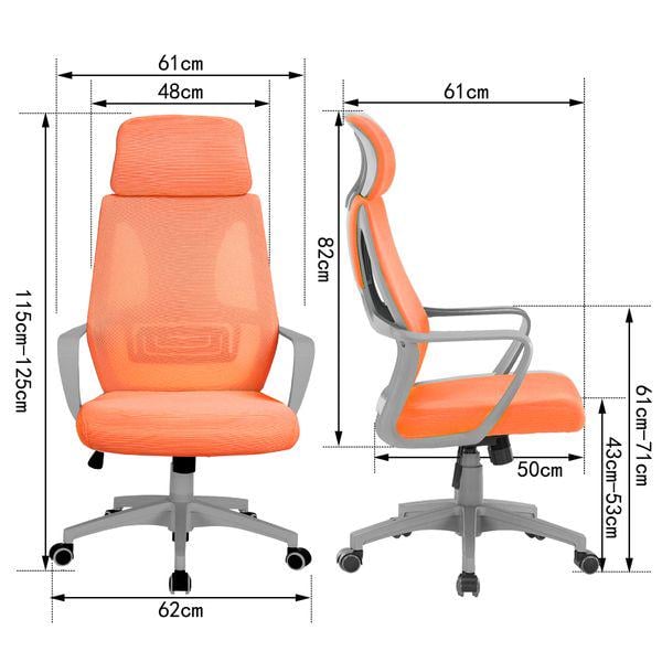 Крісло офісне Trisens TR895 Сірий/Помаранчевий - фото 4