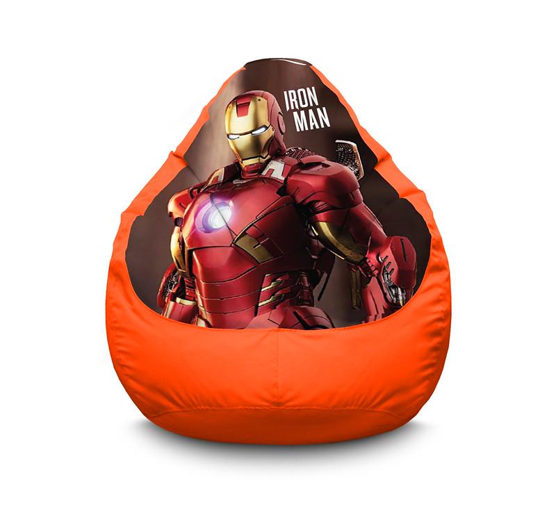 Кресло мешок iPuff Iron Man Warrior Оксфорд XXL 90х125 см Оранжевый