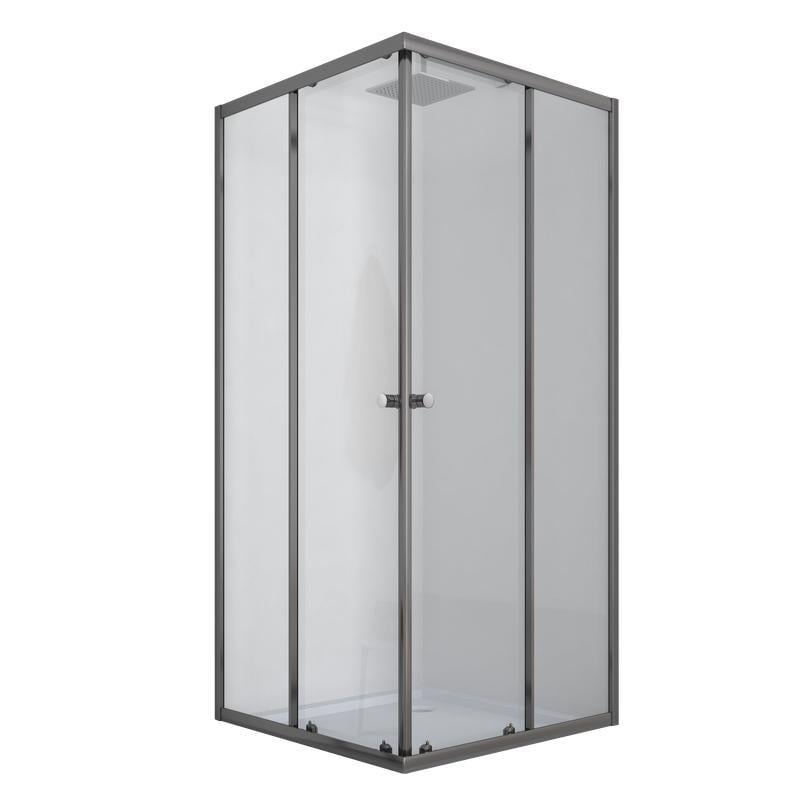 Душевая кабина с низким поддоном MIXXUS CUBIC SCT01-90x90x195-TR GRAPHITE прозрачное стекло 4 мм (MI6905)