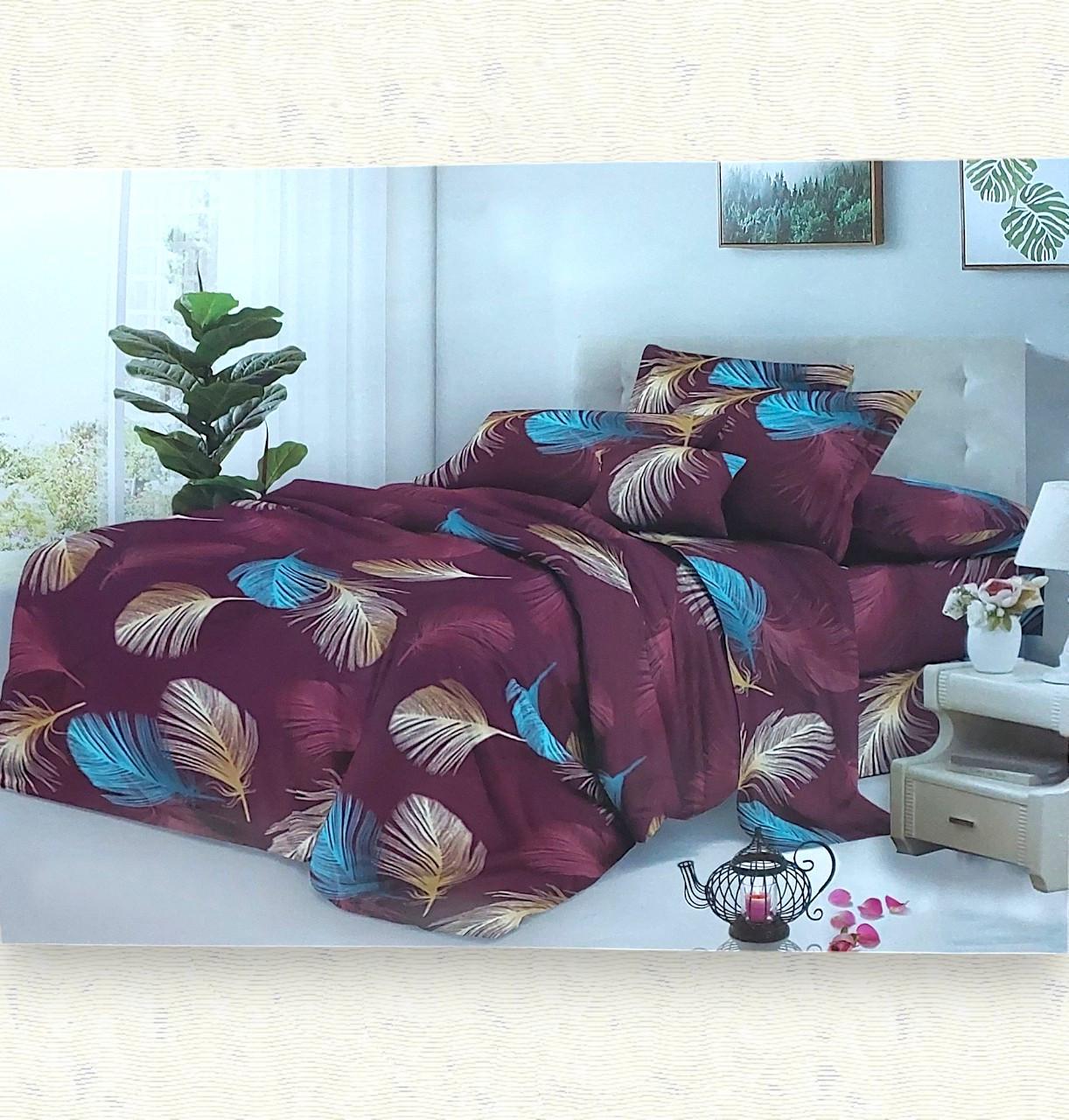 Комплект постільної білизни з бязі см-05 полуторна 145х215 см (6977)