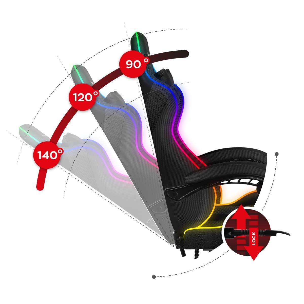 Комп'ютерне крісло Huzaro Force 4,7 RGB тканина Black (11580383) - фото 4 Комп'ютерне крісло Huzaro Force 4,7 RGB тканина Black (11580383) - фото 4