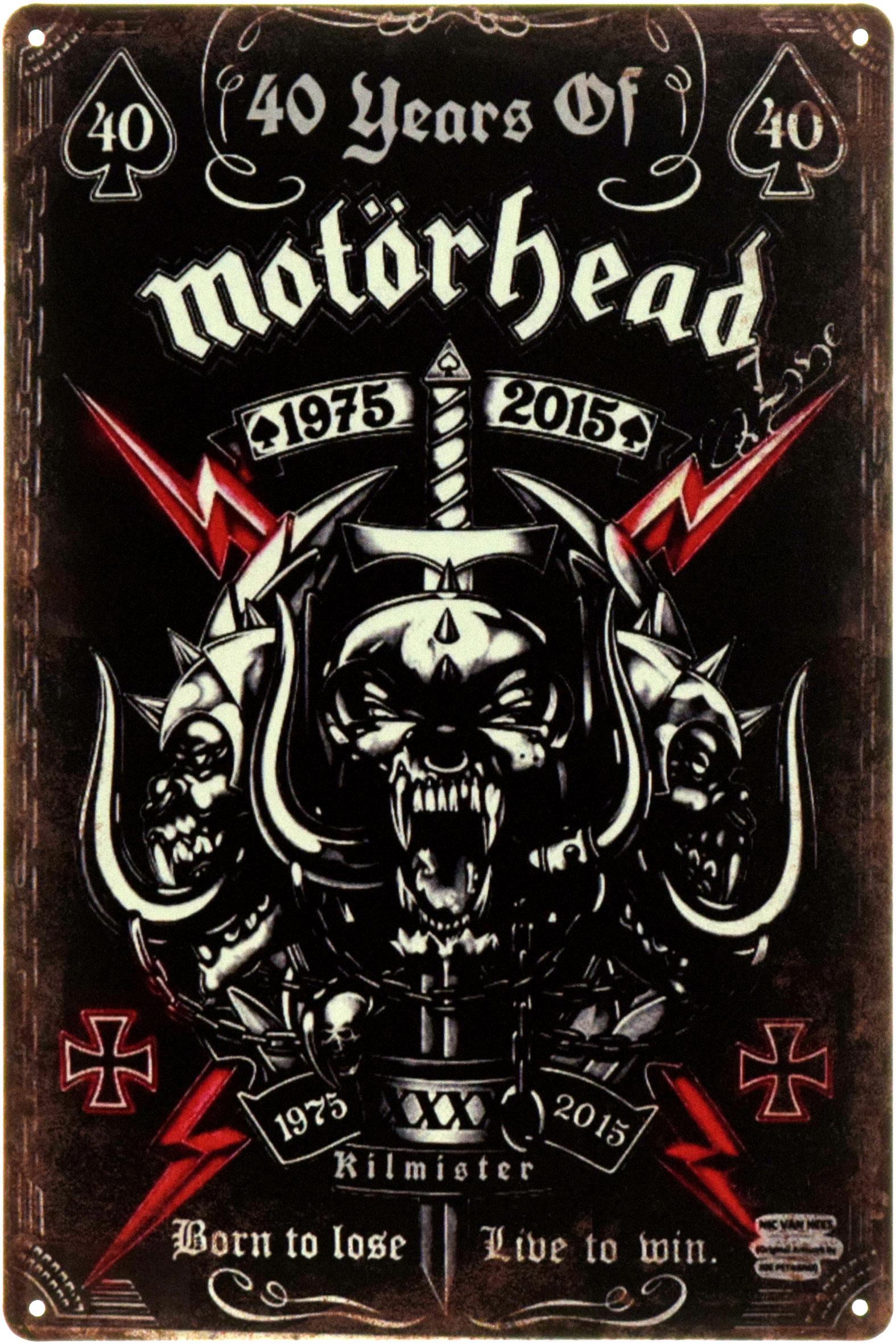 Табличка металлическая "Motorhead 40 Years Of Motorhead" 20x30 см (ms-104486)