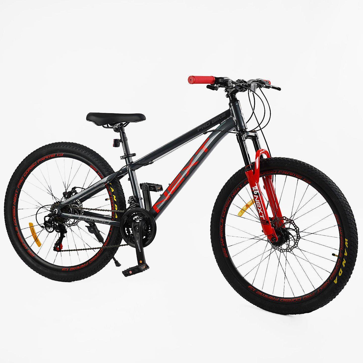 Велосипед горный Corso Next алюминиевый 26"/13" Черно-красный (795701160) - фото 2 Велосипед горный Corso Next алюминиевый 26"/13" Черно-красный (795701160) - фото 2