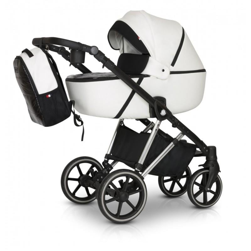 Коляска Verdi Makan Elektro универсальная 3в1 с автокреслом сумкой и дождевиком Белый