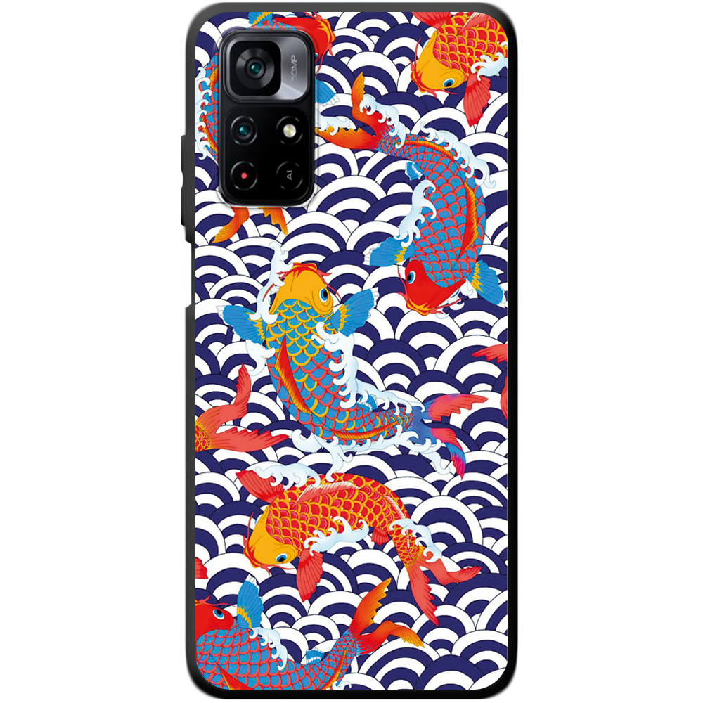 Чехол BoxFace Poco M4 Pro 5G Koi Fish Черный силикон (43742-up2477-44259)